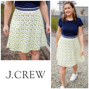 NWOT J.Crew Lemon Print Pleated High Waist Skirt